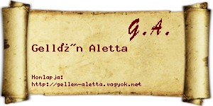 Gellén Aletta névjegykártya